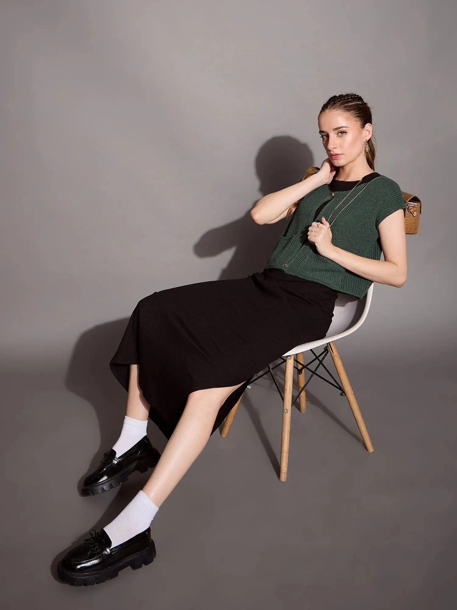 Women Black Ribbed Sleeveless Bodycon Maxi Dress-SFDRSS12404