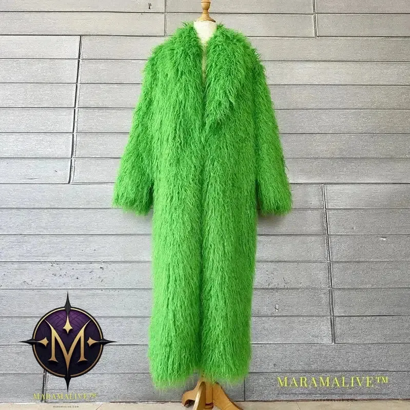 Women Imitation Sheep Faux Fur Long Coat Cardigan Thermal Loose Slim Fit Plush Coats Female Jacket Autumn Winter Furry Outerwear
