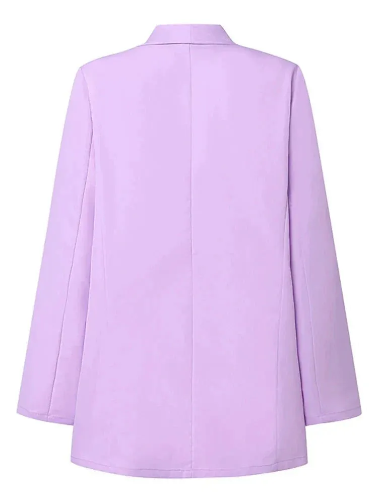 Women Office Long Sleeve Jacket Fashion Lapel Neck Blazers Solid Formal OL Suit Elegant