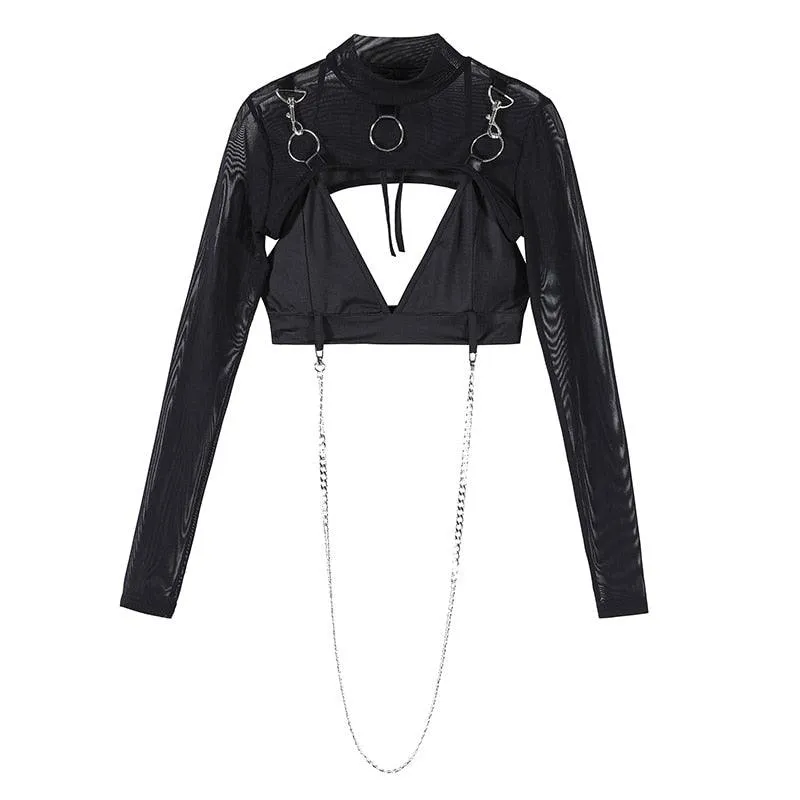 Women Punk Style High Waist Skirt Dark Academia Black Skirts Hip Hop Mall Goth Streetwear Split Ruched Midi Skirts Clubwear 2021