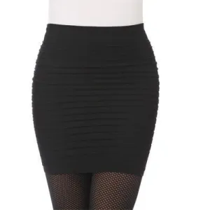 Women Skirts High Waist Candy Color Plus Size Elastic Pleated Short Skirt
