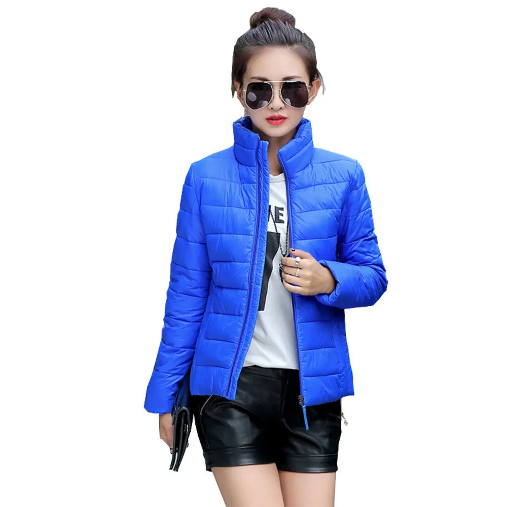 Women Ultra Light Down Jacket Winter Duck Down Jackets Women Slim Long Sleeve Parka Zipper Coats Pockets Solid