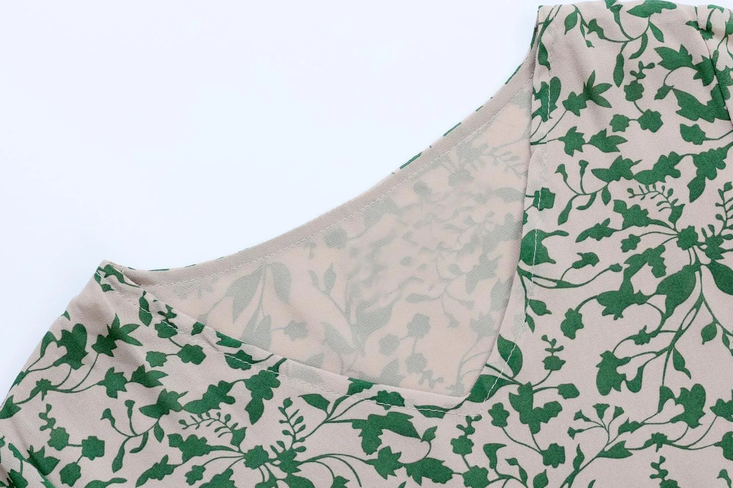 Women's Knee-length Tea Dress with Floral Print and Tie Detail