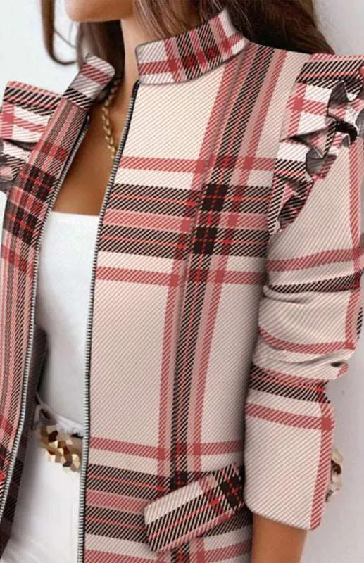Women's Long Sleeve Printed Suit Coat