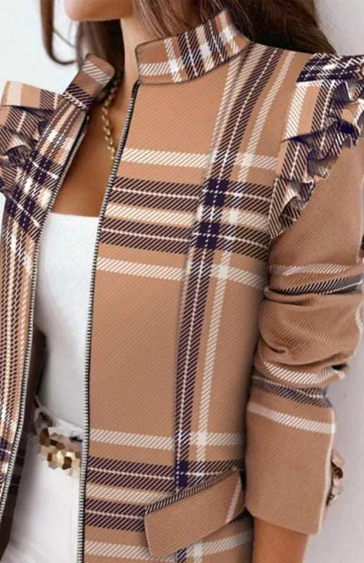 Women's Long Sleeve Printed Suit Coat
