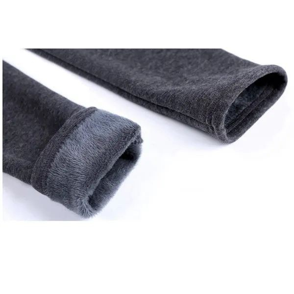 Women's Winter Cotton Pleated Tights Stretch Warm Long Pants Ladies Tight Leggings