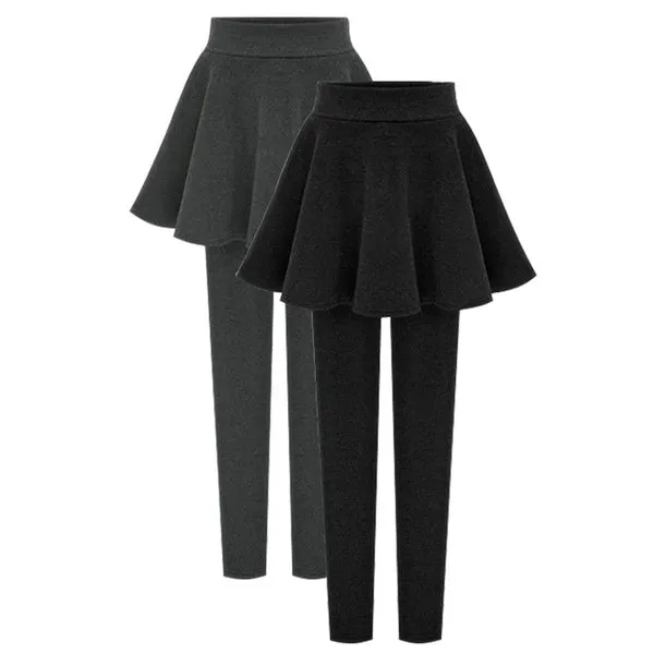 Women's Winter Cotton Pleated Tights Stretch Warm Long Pants Ladies Tight Leggings