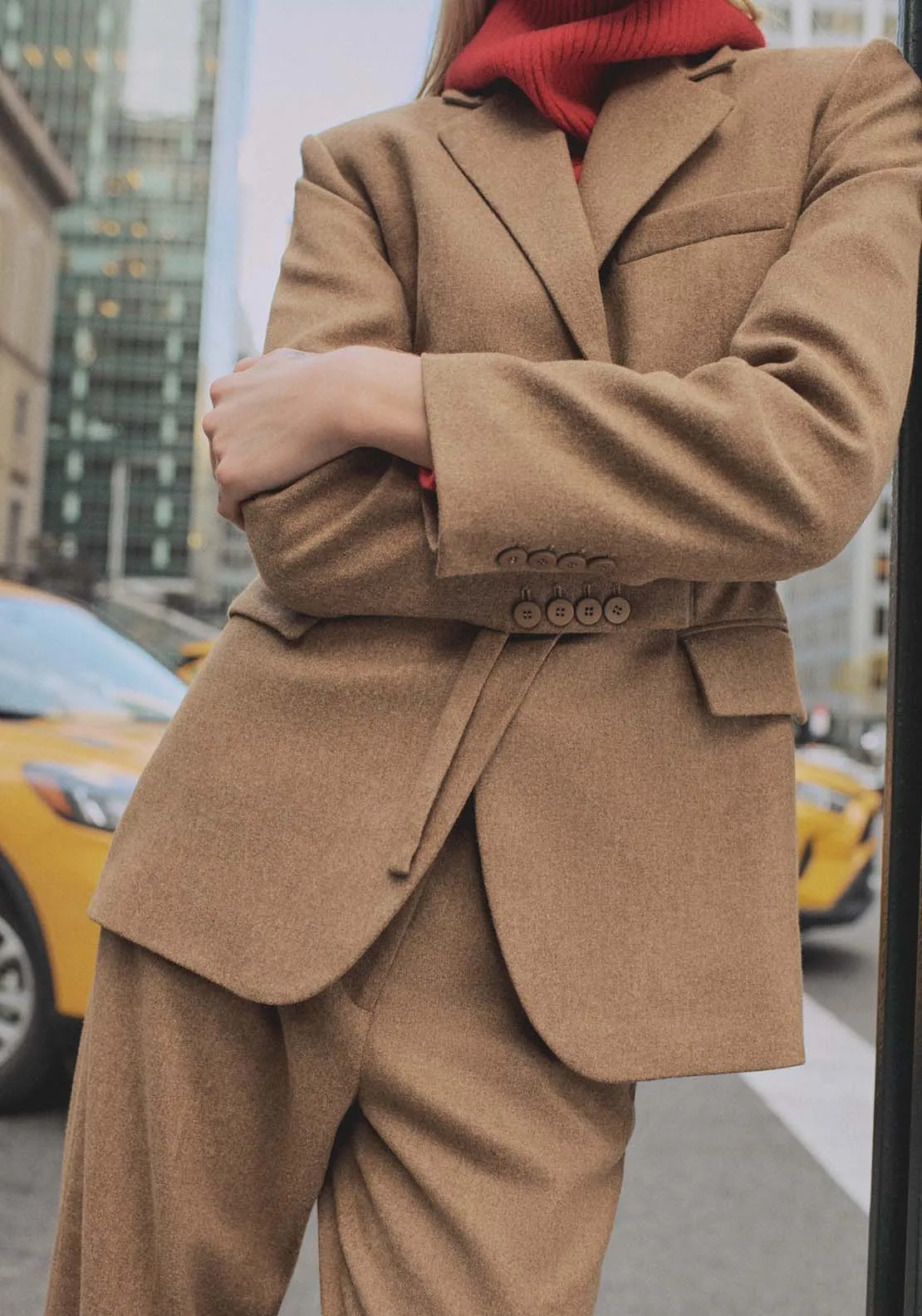 Wool-blend suit jacket - Medium Brown