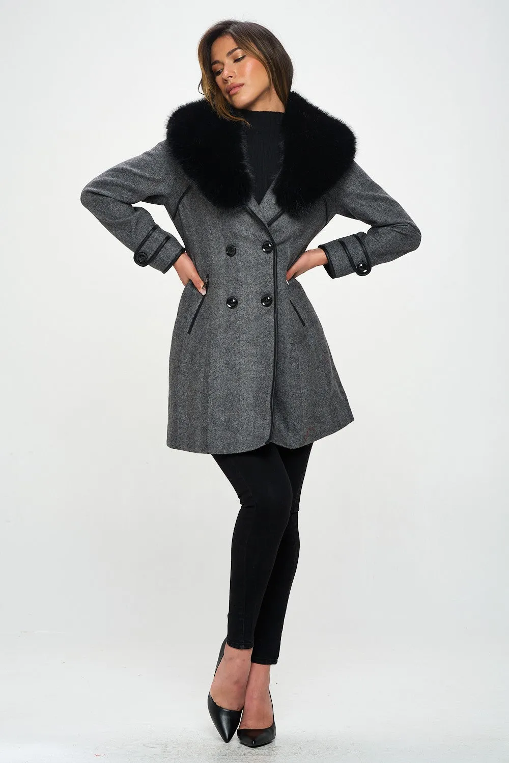 Wool Faux Fur Coat