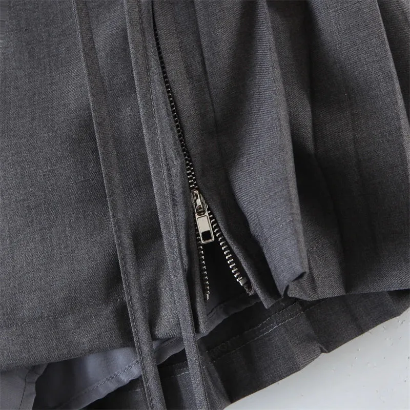 Y2k Split Pleated Mini Skirts