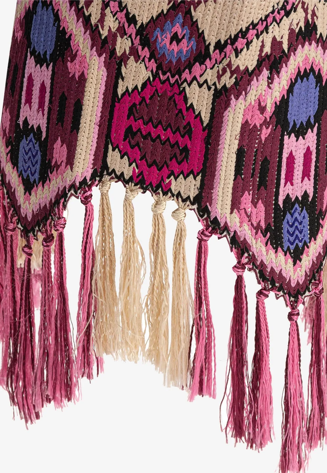 Yolana Embroidered Fringed Mini Skirt